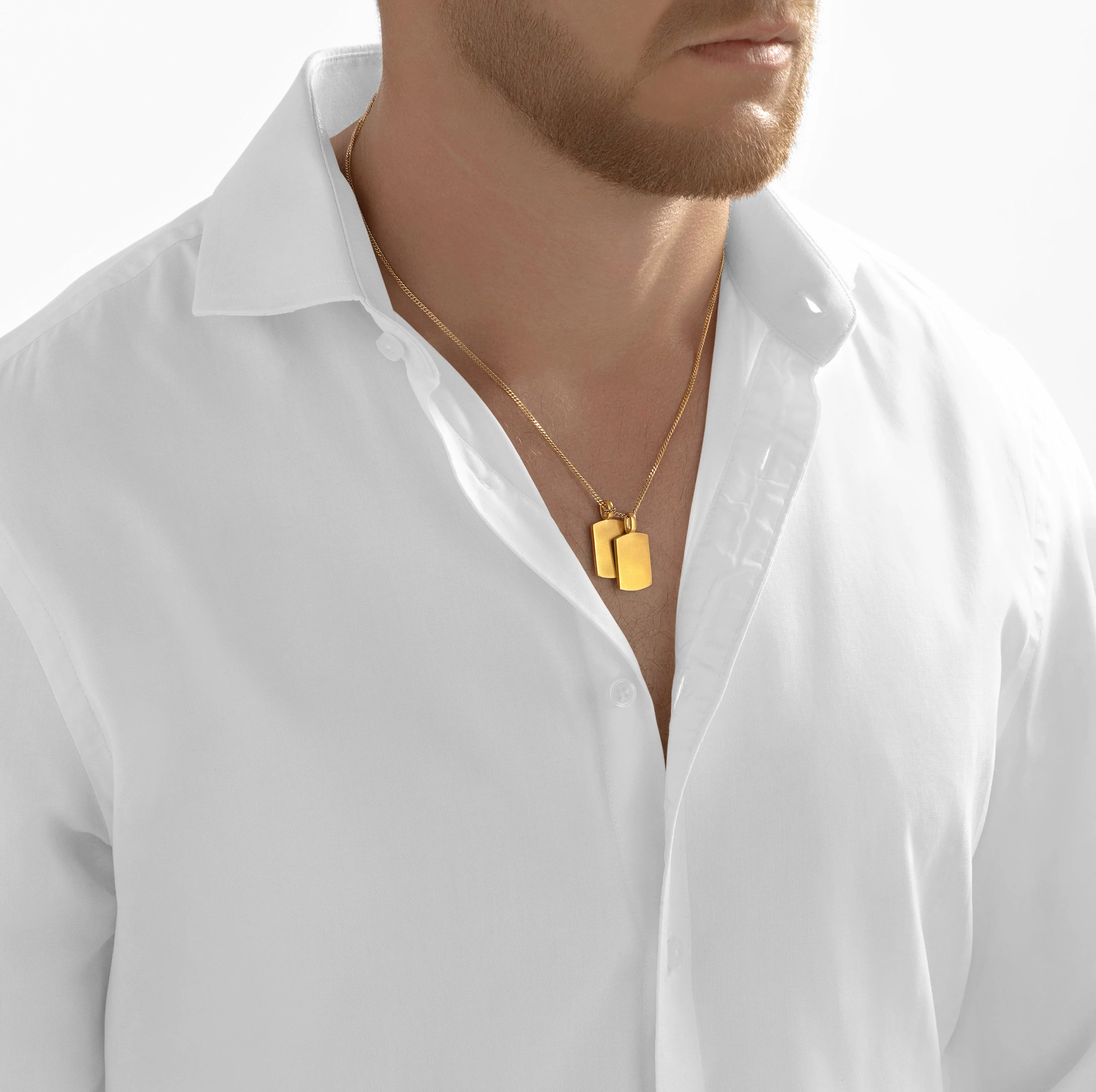 24Kt Gold Bonded Pair Dog Tag Pendant - Image 4