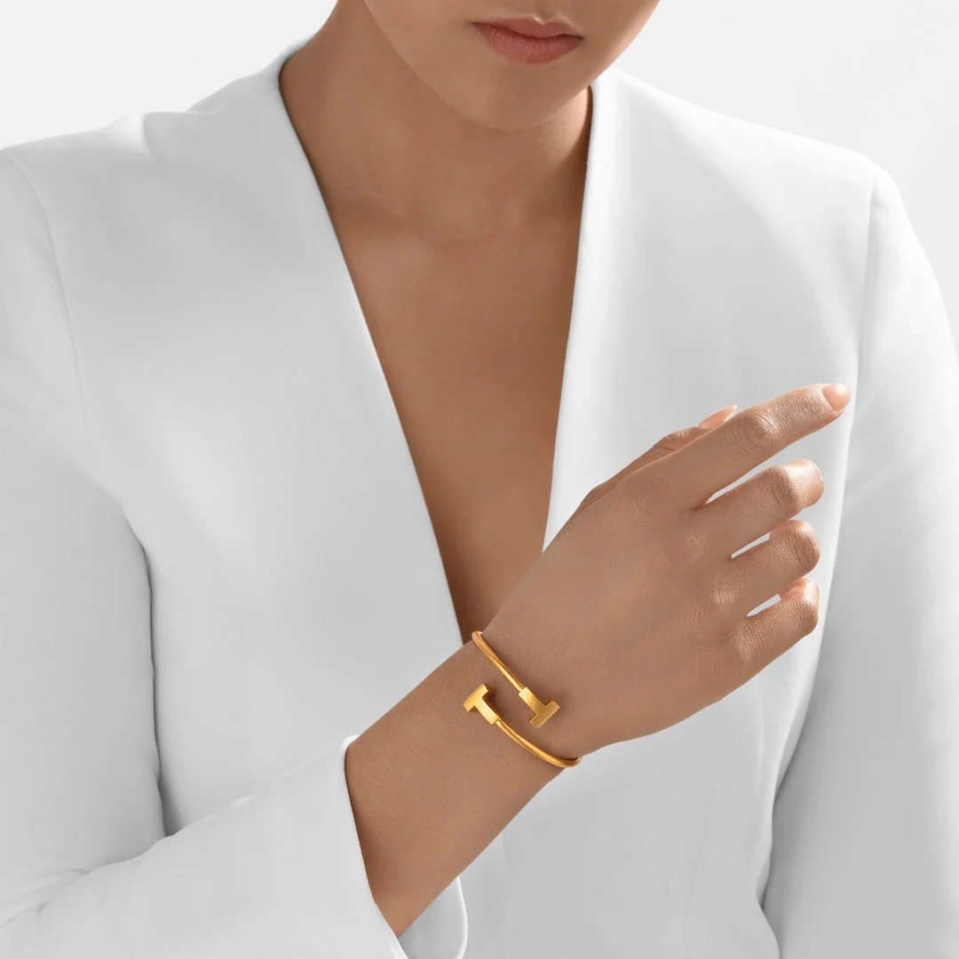 24Kt Gold Double Pillar Stop Bangle - Image 3