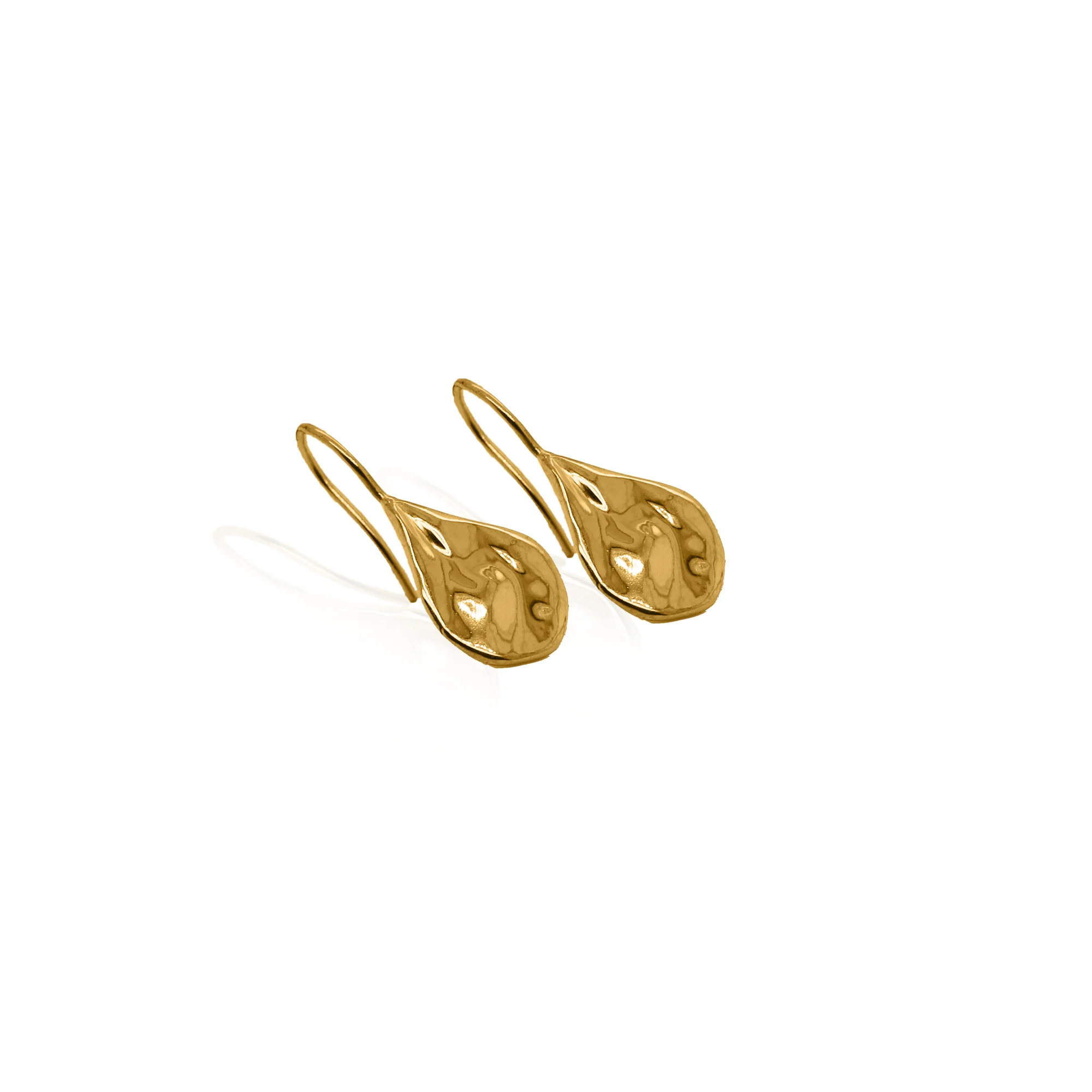 24Kt Gold Molten Drop Earrings - Image 3