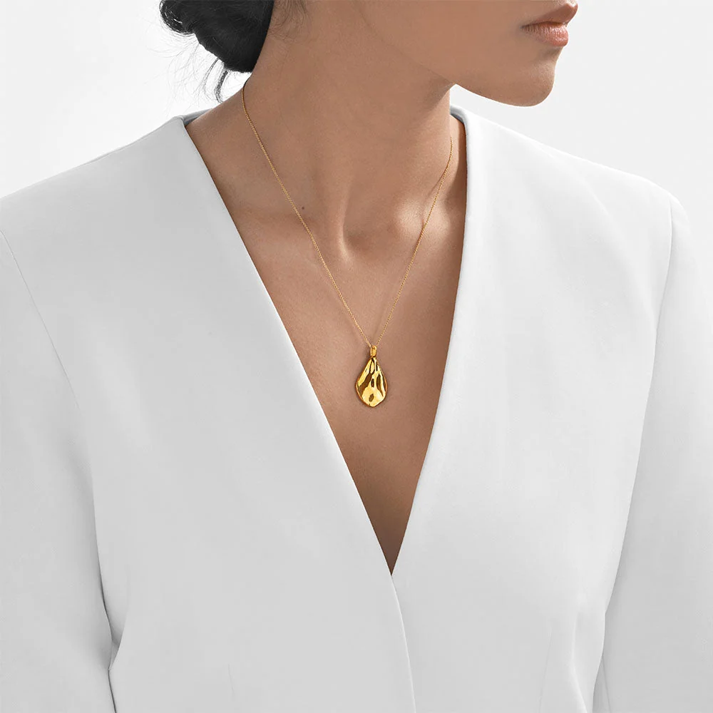 24Kt Gold Molten Drop Pendant - Image 3