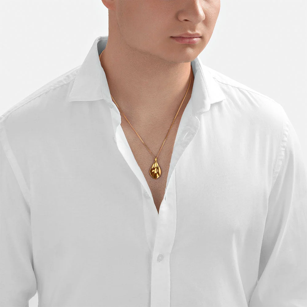 24Kt Gold Molten Drop Pendant - Image 4