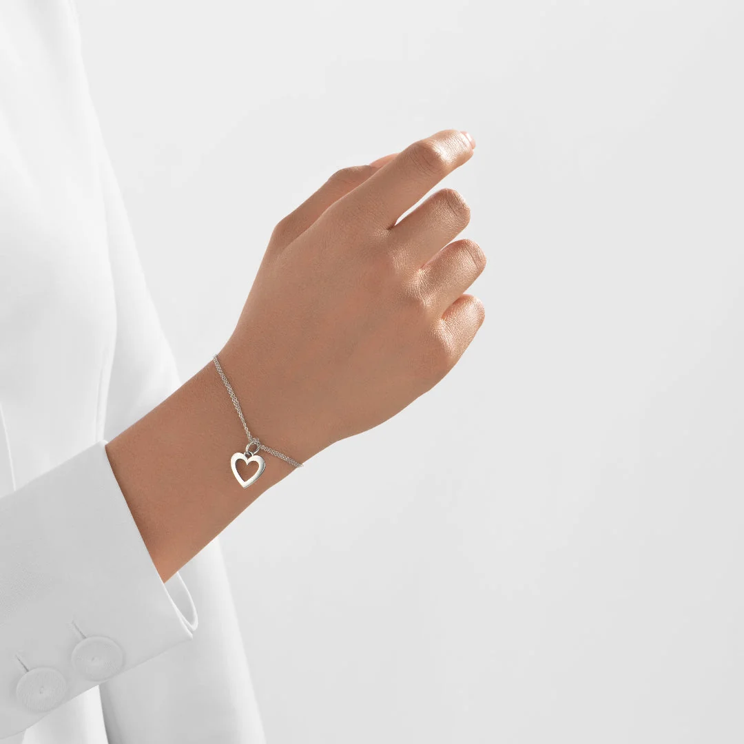 24Kt Platinum Heart Charm - Image 3