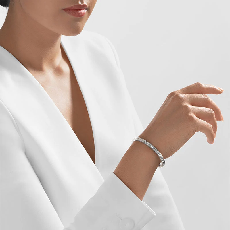 24Kt Platinum Tribal Embellished Bangle - Image 3